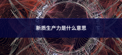>新質生產力是什么意思